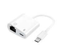 Adattatore da USB C a Ethernet con ricarica, adattatore Ethernet da tipo C a RJ45, adattatore di rete LAN Ethernet portatile USB-C compatibile per iPhone 15 Pro/Max/Plus, MacBook Pro Air 2018,