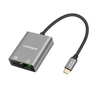 Adattatore da USB-C a Ethernet Gigabit con alimentazione da 100 W, da USB 3.1 di tipo C a RJ45 1000 Mbps, adattatore di rete LAN Ethernet, ricarica e navigazione 2 in 1 per PC, laptop, tablet