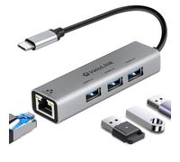 Adattatore da USB C a Ethernet, hub USB C con Ethernet, 1 GB da Ethernet a USB C con 3 hub 3.0, adattatore da Gigabit Ethernet a USB C per laptop, MacBook Pro, iPad Pro, telefono cellulare e altri