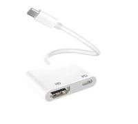 Adattatore da USB C a HDMI, 100 W USBC HDMI Hub 2 in 1 per iPhone 16/15 Pro Max/iPad, 4K 60Hz, Samsung Galaxy S24 S23 S22 S21 S20 Plus Ultra/Tablet/Laptop/TV/Monitor/proiettore