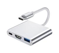 Adattatore da USB C a HDMI 4K, 3 in 1 Adattatore USB C HDMI,Convertitore Video Porta USB 3.0 Ricarica PD 100W, Compatibile con MacBook iPad iPhone TV Monitor Proiettore Multiporta, Alta Definizione