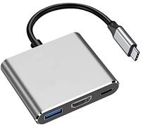 Adattatore da USB C a HDMI, adattatore da tipo C a HDMI 4K, per iPhone 15, MacBook Pro, Air, iPad Pro, Pixelbook, Dell XPS, Microsoft, Samsung Galaxy, Surface Book (USB C a HDMI 3 IN1)
