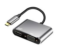 Adattatore da USB C a HDMI VGA, convertitore da USB tipo C Thunderbolt 3 a VGA HDMI 4K per MacBook Pro/Air 2020 2019, iMac, Dell XPS 13/15, Surface Go, Galaxy S20, Chromebook