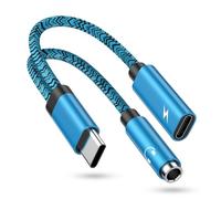 Adattatore da USB C a jack da 3,5 mm per cuffie e caricabatterie, 2 in 1 Aux a USB C, adattatore audio per cuffie e cavo di ricarica rapida per Samsung Galaxy A16 A56 A36 A15 A35 A55 S25 S24 FE S23