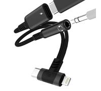 Adattatore da USB C a Jack Lightning Cable Auricolare per iPhone 17 16 15 14 13Pro Max Doppio Audio 3,5 mm Aux Charger Compatibile con Samsung S26 S25 per Apple Cavo di Ricarica Connettore