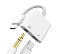 Adattatore da USB C a jack per cuffie da 3,5 mm 2 in 1 DAC Audio Splitter con ricarica rapida per Apple per iPhone 15 Pro Max per iPad compatibile per Samsung Mic Auricolari Auricolare Cavo Dongle