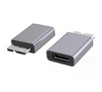 Adattatore da USB C a Micro B, a ricarica rapida, da tipo C a micro B, adattatore da Micro B USB 3.0 a USB C 3.1, per hard disk esterno, portatile, SSD HDD (confezione da 2)