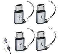 Adattatore da USB C a Micro USB, adattatore da micro USB maschio a USB C femmina supporta la ricarica rapida da 18 W per la ricarica rapida del telefono cellulare e il trasferimento dati (4 pezzi