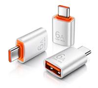 Adattatore da USB C a USB, confezione da 3 pezzi, da USB C maschio a A femmina 3.0 OTG MacBook Pro/Air, convertitore Thunderbolt 4 3 di tipo C per Apple iPhone 17 17e 16, Mac, iPad, Microsoft Surface