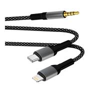 Adattatore da USB-C + iPhone Lightning a jack da 3,5 mm, LinQ