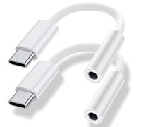 Adattatore da USB tipo C a jack per cuffie da 3,5 mm, confezione da 2, cavo audio da USB C a AUX femmina, compatibile con iPhone 16, 15 Plus, Pro Max, Samsung Galaxy S24, S23, S22, S21Ultra, Pixel