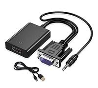 Adattatore da VGA a HDMI 1080P, Convertitore da VGA to HDMI con Audio Video, Converter Adapter VGA Maschio a HDMI Femmina Connettore per Collegamento di Laptop, Proiettore, PC, TV Box, Monitor