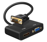 Adattatore da VGA maschio a VGA e HDMI femmina con porta jack 3,5 mm e ricarica