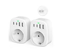 Adattatore da viaggio 2 pezzi per il Giappone, presa adattatore 5 in 1 da UE a Giappone con 2 USB-C e 2 USB-A, adattatore da viaggio con spina di tipo A per Japan, USA, Thailandia, Cina, Canada