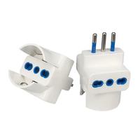 Adattatore da viaggio con spina da 1 via a 3 vie da italiano a italiano a 3 pin 10A per Cile, Uruguay, Italia