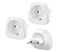 Adattatore da viaggio confezione da 3 pezzi, da DE a IT e da tipo L a C/E/F Convertitore - Spina Schuko a Italia Tipo L Adattatore per Italia, Cile, Bianco