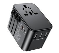 Adattatore da viaggio da 35 W, in tutto il mondo, con 2 USB C, 3USB-A e 1 presa AC, adattatore internazionale per la Germania, Stati Uniti, Francia, Spagna, Giappone, Thailandia, Italia da oltre 200