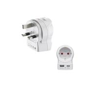 Adattatore da viaggio "EU a UK", 1 x USB-A, 1 x USB-C (PD), 20 W