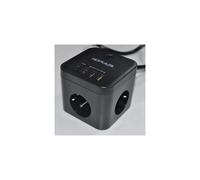 Adattatore da viaggio europeo compatto e sicuro con messa a terra, doppie porte USB-C per ricarica rapida e 3 prese CA per Germania e Francia, design
