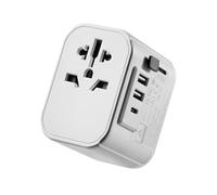 Adattatore da Viaggio,Ewent Adattatore da Viaggio Universale con Presa Schuko con 1 Porta Caricabatterie USB Type C e 2 Porte USB,Adattatore da Viaggio Italia Inghilterra Germania USA Australia Cina