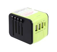 Adattatore da Viaggio Internazionale con Prese CA, Adattatore di Alimentazione Universale per Tutto il Mondo 3 USB + Type-C, Perfetto per Oltre 200