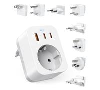 Adattatore da viaggio internazionale con USB C (PD 20 W)