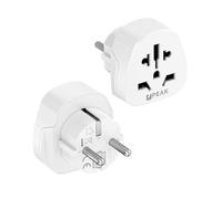 Adattatore da viaggio Peak Power World to Europe - Consenti ai viaggiatori di utilizzare dispositivi con messa a terra o non messa a terra in tutta Europa (ad eccezione