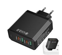Adattatore da viaggio per Europa, 2USB+2PD, europea, 4 in 1, QC3.0, con connettori multipli, per hotel, aeroporto, crociera, vacanze europee, viaggi d'affari