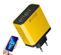 Adattatore da viaggio per l'Europa | 2USB+2PD EU | Caricatore rapido 4 in 1 con più connettori per viaggiare in hotel, soggiorno, studio, affari esteri internazionali