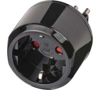 Brennenstuhl 1508470 Adattatore da Viaggio DE => Italia, 250 V, Nero