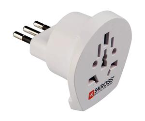 Adattatore da viaggio spina italiana e presa universale bianco Bianco