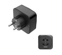 Adattatore da viaggio tipo I/F, 3 poli, da mondo a UE, 1x USB-C, 1x USB-A,