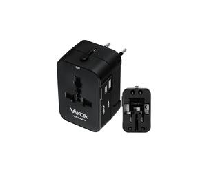 Adattatore da viaggio UK/US/EU/AU con caricatore USB-A BX15397