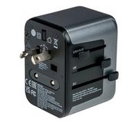 Adattatore da viaggio Universal Doppia Porta Usb UTA 03 Australia, Europa, Regno Unito, USA Black 100-240V 49545