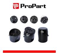 PROPART ADATTATORE DA VIAGGIO UNIVERSALE 10A CON SPINE EU/UK/US/AUS (PES501076-BK)**PUOI PAGARE ANCHE ALLA CONSEGNA!!!**