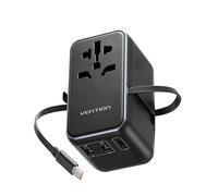 Adattatore da Viaggio Universale 3 Porte USB con Cavo USB-C Tecnologia GaN