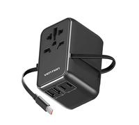 Adattatore da Viaggio Universale 4 Porte USB con Cavo USB-C Tecnologia GaN