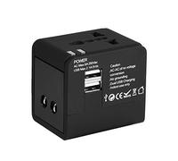 Adattatore da viaggio universale, convertitore di adattatore di alimentazione a due porte a ricarica rapida Spina internazionale pieghevole per caricabatterie da parete con