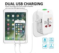 Adattatore da viaggio universale Donemore, adattatore per prese internazionali con convertitore USB, spina da muro per US a EU UK AUS ASIA