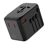 Adattatore da viaggio universale GaN da 65 W Caricatore internazionale 3 USB e 1 adattatore CA universale da parete di tipo C per viaggiare in oltre 200 paesi Caricatore rapido in tutto il mondo USA R