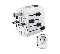 ADATTATORE DA VIAGGIO UNIVERSALE HAMA World Travel Pro, 100-250 V, Dispositivi con spina di tipo C, E e F, Bianco