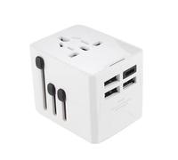Adattatore da viaggio universale internazionale con 3 USB e 1 USB-C/Type-C (bian