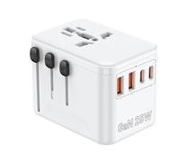 Adattatore da viaggio universale - Spina di viaggio con PD25W 2 USB, 2 Type C e spine UK/USA/EU/AUS, adattatore da viaggio all-in-one per oltre 200 Paesi tra cui Inghilterra, USA, Giappone, Tailandia