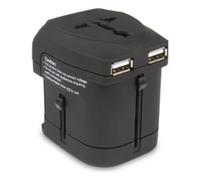 Hamlet XPW2UTRAVEL - Adattatore Universale da Viaggio + 2 USB charger da 2100 mA cadauna