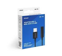 SAVAK-74 AK-74 Cavo Jack 3,5mm Femmina,USB C-Spina 0,12m Nero USB 3.1 SAVIO