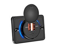 Adattatore di alimentazione 12V Presa accendisigari for auto Dual USB Caricabatteria for auto for caricatore di modifica for camper for barche marine,Precise Fit(Dual QC)