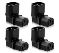 Adattatore di alimentazione C14 a C13: WIYETY 4 pezzi ad angolo retto IEC presa C13, 90 gradi montaggio a parete IEC 320 maschio per computer e dispositivi HiFi