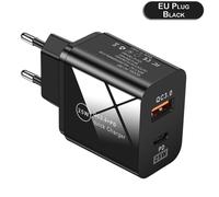 Adattatore di alimentazione/caricabatterie, ricarica rapida QC3.0 da 25 W e PD20 W, porta Type-C, compatibilità universale, sicuro e affidabile, per