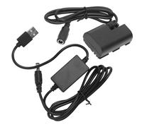 Adattatore di alimentazione CC con accoppiatore e cavo USB per batteria fittizia LPE6, compatibile con Canon 5D2 5D3 5D4 6D 6D2