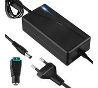 Adattatore di alimentazione da 12 V, 5 A, 60 W, spina europea, universale, AC/DC, per strisce luminose a LED, CCTV, router per computer portatile (nero)